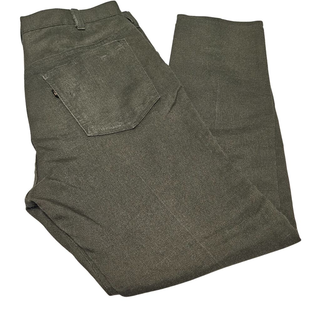 1960s Levi's Sta-prest Olive Green Button Fly Zip Up Pants Jeans Size 31 x 38